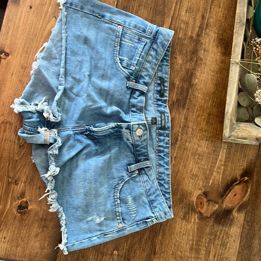 blue jean shorts